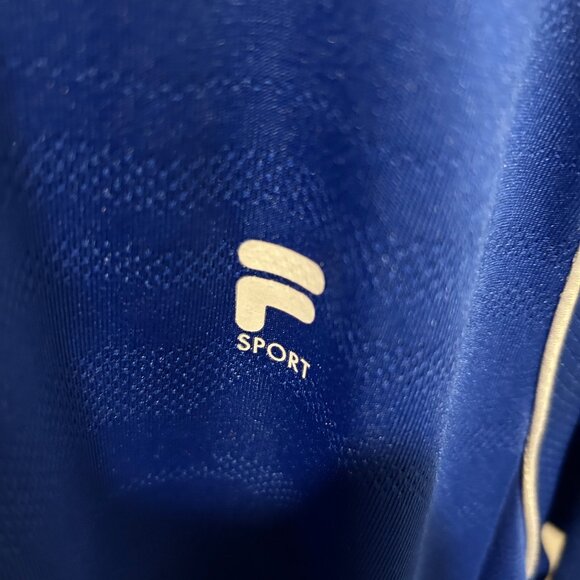 Fila Polo Shirt Men L Large Blue Collared Button Up Short Sleeve Golf Regular - Picture 4 of 5